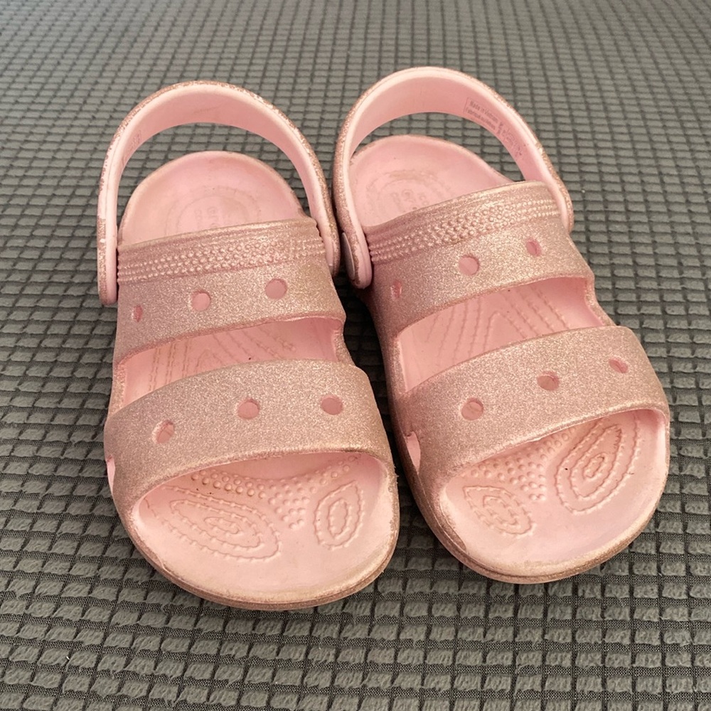 Pink Sparkly CROCS Sandals Toddler 10